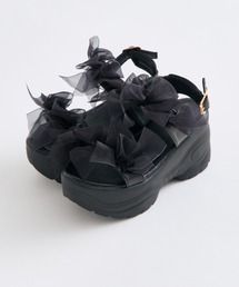 OLIVE des OLIVE（オリーブデオリーブ）の「【厚底9cm】メニーリボン厚底スポサン（サンダル）」