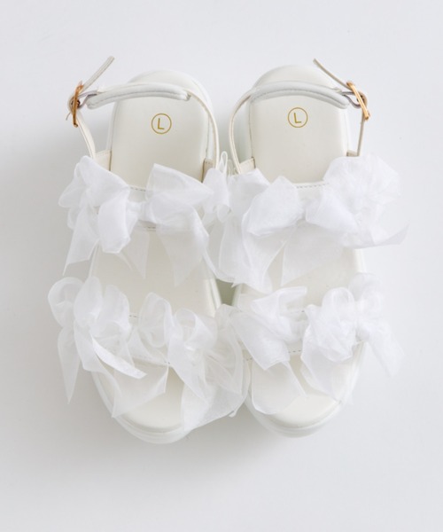 OLIVE des OLIVE（オリーブデオリーブ）の「メニーリボン厚底スポサン（サンダル・レディース・オフホワイト/ブラック・X-LARGE/SMALL/LARGE/MEDIUM）」の10枚目の写真