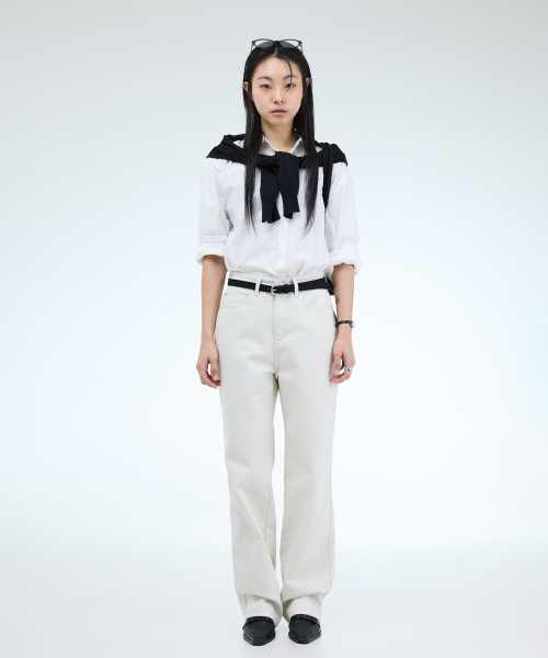 PORTERNA(ポルテナ)の「ESSENTIAL SEMI WIDE JEANS-IVORY(デニムパンツ・レディース・アイボリー・SMALL/MEDIUM)」の15枚目の写真