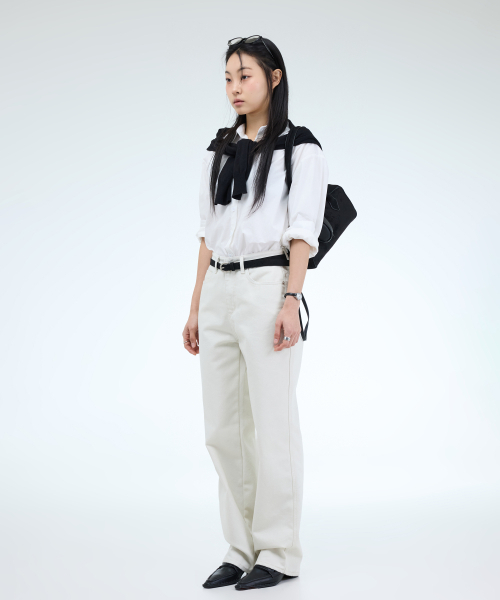 PORTERNA(ポルテナ)の「ESSENTIAL SEMI WIDE JEANS-IVORY(デニムパンツ・レディース・アイボリー・SMALL/MEDIUM)」の13枚目の写真