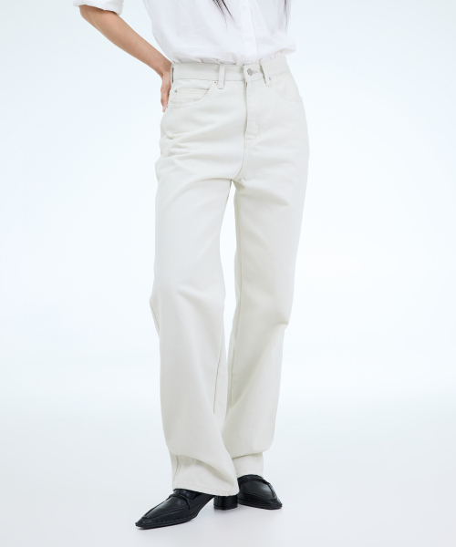 PORTERNA(ポルテナ)の「ESSENTIAL SEMI WIDE JEANS-IVORY(デニムパンツ・レディース・アイボリー・SMALL/MEDIUM)」の11枚目の写真