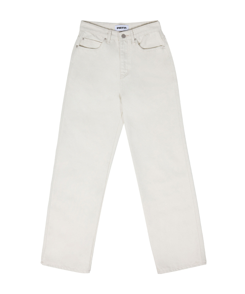 PORTERNA(ポルテナ)の「ESSENTIAL SEMI WIDE JEANS-IVORY(デニムパンツ・レディース・アイボリー・SMALL/MEDIUM)」の2枚目の写真