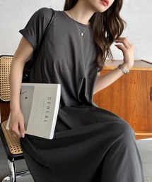 【Eclat one】 接触冷感 バックシャン Iライン カットワンピース ◎