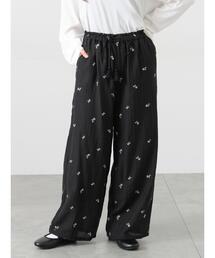 Samansa Mos2 | シアー楊柳刺繍イージーパンツ(その他パンツ)