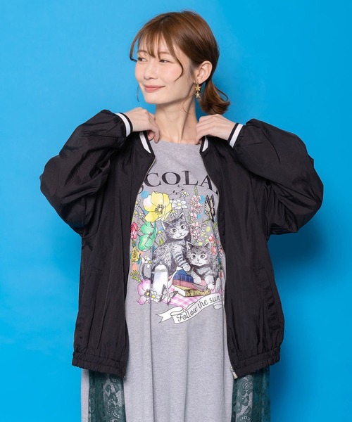 ScoLar（スカラー）の「ScoLar(スカラー) じゃらじゃらスカラーキーホルダー刺繍ブルゾン（ブルゾン・レディース・ブラック・MEDIUM）」の9枚目の写真