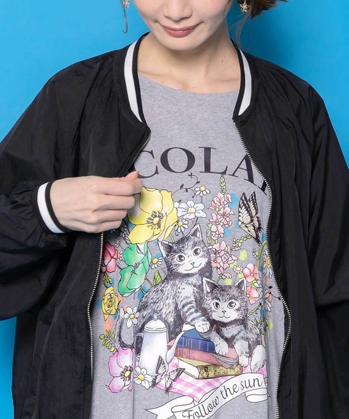 ScoLar（スカラー）の「ScoLar(スカラー) じゃらじゃらスカラーキーホルダー刺繍ブルゾン（ブルゾン・レディース・ブラック・MEDIUM）」の4枚目の写真