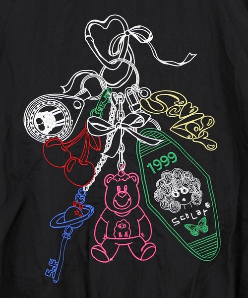 ScoLar（スカラー）の「ScoLar(スカラー) じゃらじゃらスカラーキーホルダー刺繍ブルゾン（ブルゾン・レディース・ブラック・MEDIUM）」の18枚目の写真
