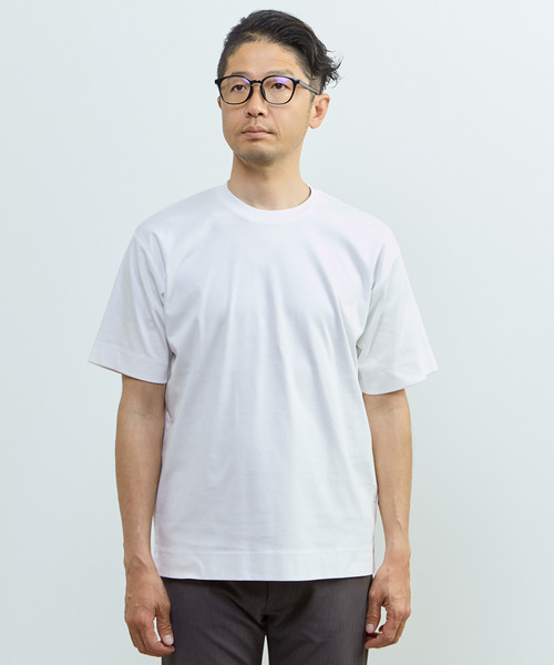 MEN'S MELROSE(メンズメルローズ)の「マーセライズドスムースTシャツ(Tシャツ/カットソー・メンズ・ホワイト/ミント・2/3)」の3枚目の写真