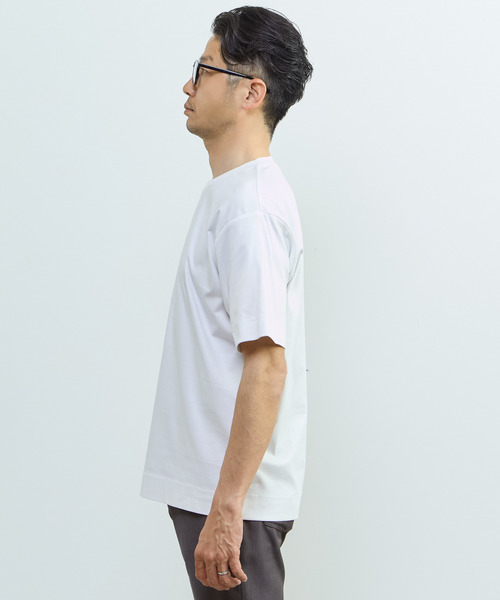 MEN'S MELROSE(メンズメルローズ)の「マーセライズドスムースTシャツ(Tシャツ/カットソー・メンズ・ホワイト/ミント・2/3)」の4枚目の写真