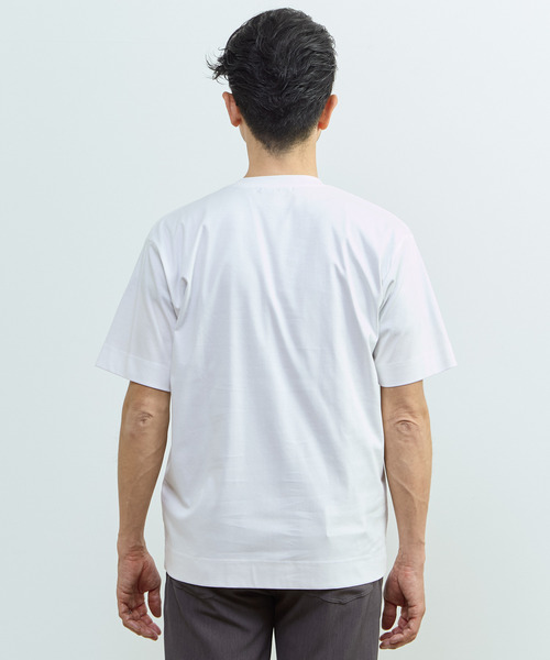 MEN'S MELROSE(メンズメルローズ)の「マーセライズドスムースTシャツ(Tシャツ/カットソー・メンズ・ホワイト/ミント・2/3)」の5枚目の写真