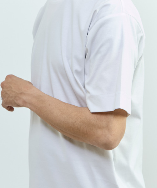 MEN'S MELROSE(メンズメルローズ)の「マーセライズドスムースTシャツ(Tシャツ/カットソー・メンズ・ホワイト/ミント・2/3)」の8枚目の写真