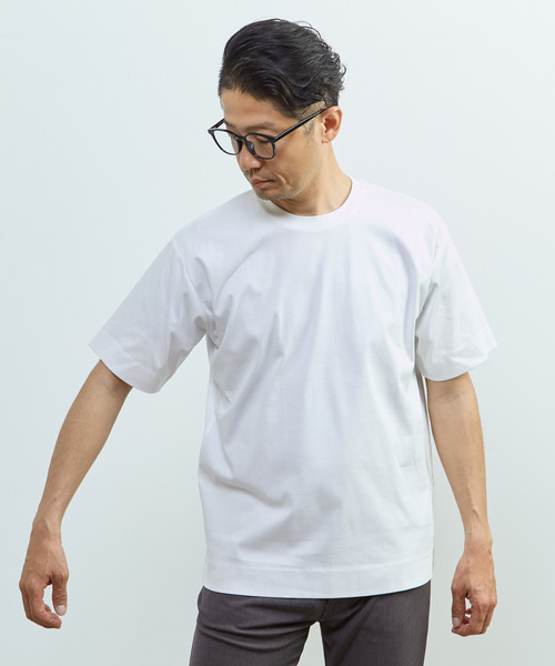 MEN'S MELROSE(メンズメルローズ)の「マーセライズドスムースTシャツ(Tシャツ/カットソー・メンズ・ホワイト/ミント・2/3)」の12枚目の写真