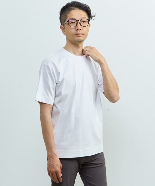 MEN'S MELROSE(メンズメルローズ)の「マーセライズドスムースTシャツ(Tシャツ/カットソー・メンズ・ホワイト/ミント・2/3)」の13枚目の写真