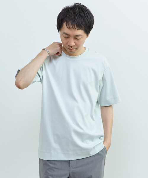 MEN'S MELROSE(メンズメルローズ)の「マーセライズドスムースTシャツ(Tシャツ/カットソー・メンズ・ホワイト/ミント・2/3)」の18枚目の写真