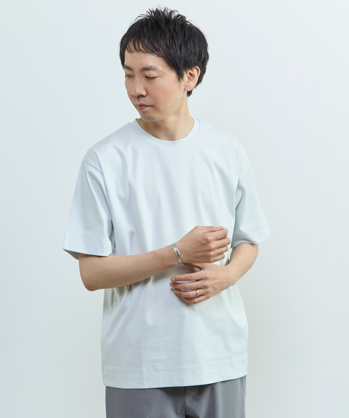 MEN'S MELROSE(メンズメルローズ)の「マーセライズドスムースTシャツ(Tシャツ/カットソー・メンズ・ホワイト/ミント・2/3)」の19枚目の写真