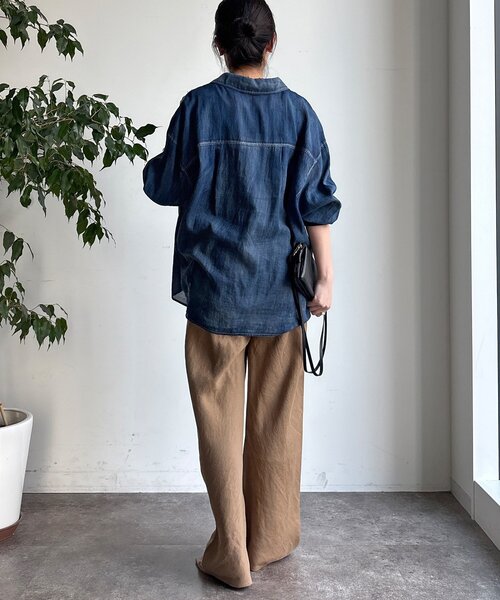 DouDou(ドゥドゥ)の「【全骨格細見え!】リネンバイヤスパンツ(その他パンツ・レディース・ホワイト/ブラック/ベージュ・36/38)」の16枚目の写真