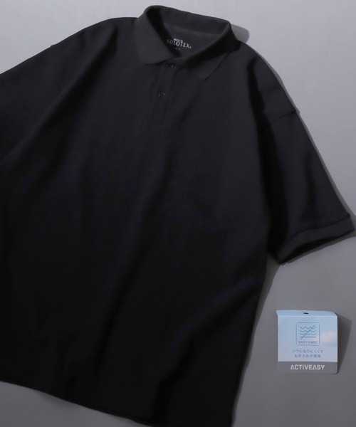 ANPAS(アンパス)の「SOLOTEX Easy-Care Pique Polo / SOLOTEX カノコポロシャツ 半袖 メンズ ビジカジ 鹿の子 オフィスカジュアル(ポロシャツ・メンズ・ブラック/ホワイト/チャコール/ネイビー・M/L/LL)」の2枚目の写真