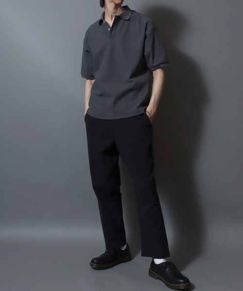 ANPAS(アンパス)の「SOLOTEX Easy-Care Pique Polo / SOLOTEX カノコポロシャツ 半袖 メンズ ビジカジ 鹿の子 オフィスカジュアル(ポロシャツ・メンズ・ブラック/ホワイト/チャコール/ネイビー・M/L/LL)」の22枚目の写真