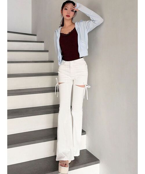 RESEXXY（リゼクシー）の「【UVカット】ベーシックパーカー（パーカー・レディース・ピンク/ホワイト・FREE）」の7枚目の写真