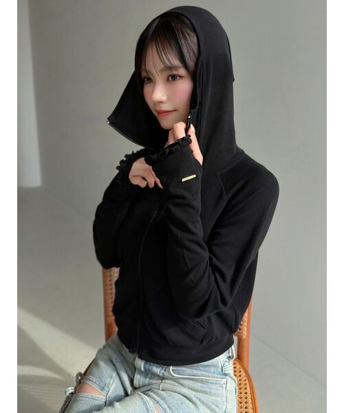 RESEXXY（リゼクシー）の「【UVカット】ベーシックパーカー（パーカー・レディース・ピンク/ホワイト・FREE）」の9枚目の写真