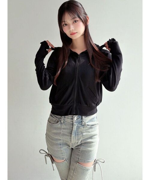 RESEXXY（リゼクシー）の「【UVカット】ベーシックパーカー（パーカー・レディース・ピンク/ホワイト・FREE）」の12枚目の写真