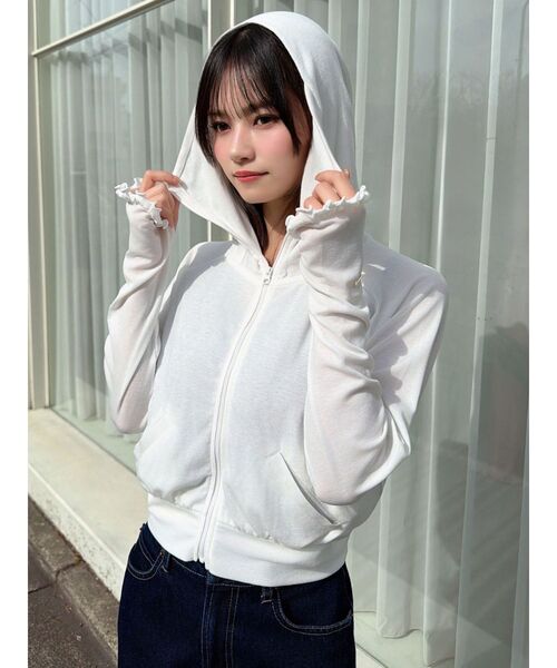 RESEXXY（リゼクシー）の「【UVカット】ベーシックパーカー（パーカー・レディース・ピンク/ホワイト・FREE）」の13枚目の写真