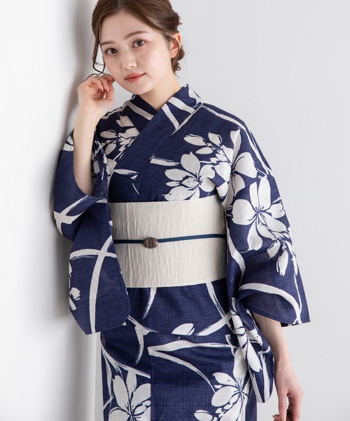 ゆかた館グレース（ユカタカングレース）の「こだわりセパレート浴衣５点セット（浴衣・レディース・ネイビー系1/ネイビー系2/ブルーグレー/ブルー系3/ブルー系1/ブルー系2/ネイビー系3/ベージュ系・FREE）」の5枚目の写真