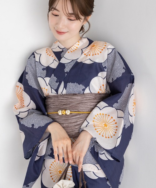 ゆかた館グレース（ユカタカングレース）の「こだわりセパレート浴衣５点セット（浴衣・レディース・ネイビー系1/ネイビー系2/ブルーグレー/ブルー系3/ブルー系1/ブルー系2/ネイビー系3/ベージュ系・FREE）」の7枚目の写真