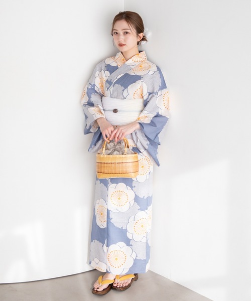 ゆかた館グレース（ユカタカングレース）の「こだわりセパレート浴衣５点セット（浴衣・レディース・ネイビー系1/ネイビー系2/ブルーグレー/ブルー系3/ブルー系1/ブルー系2/ネイビー系3/ベージュ系・FREE）」の10枚目の写真