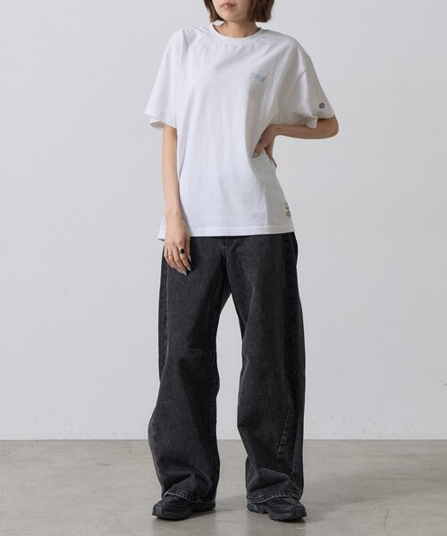 goocy（グーシー）の「【DISCUS】グラフィック半袖T（Tシャツ/カットソー・レディース・ネイビー/オレンジ/ホワイト・FREE）」の5枚目の写真
