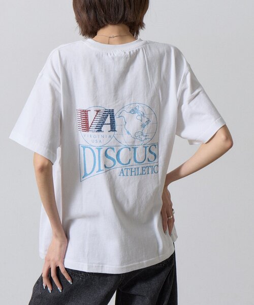 goocy（グーシー）の「【DISCUS】グラフィック半袖T（Tシャツ/カットソー・レディース・ネイビー/オレンジ/ホワイト・FREE）」の6枚目の写真