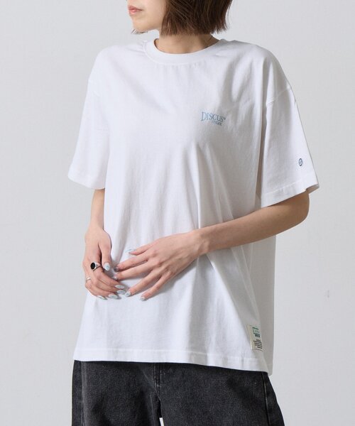 goocy（グーシー）の「【DISCUS】グラフィック半袖T（Tシャツ/カットソー・レディース・ネイビー/オレンジ/ホワイト・FREE）」の7枚目の写真