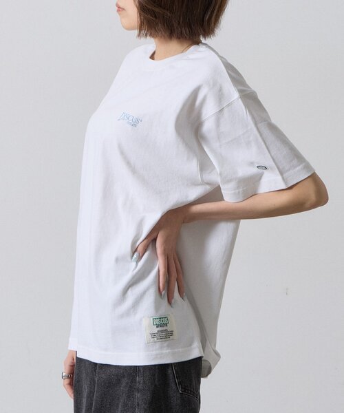 goocy（グーシー）の「【DISCUS】グラフィック半袖T（Tシャツ/カットソー・レディース・ネイビー/オレンジ/ホワイト・FREE）」の8枚目の写真