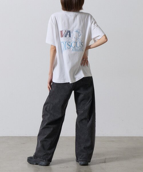 goocy（グーシー）の「【DISCUS】グラフィック半袖T（Tシャツ/カットソー・レディース・ネイビー/オレンジ/ホワイト・FREE）」の10枚目の写真