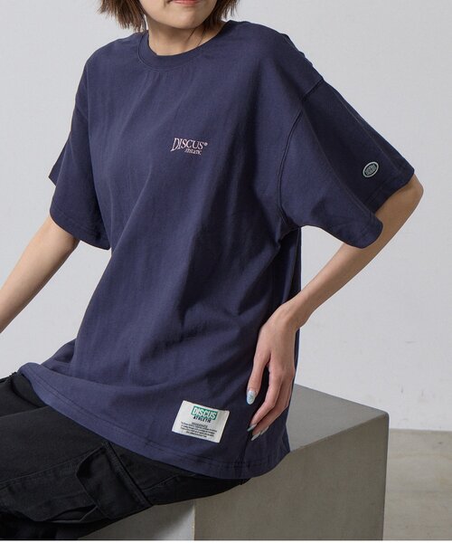 goocy（グーシー）の「【DISCUS】グラフィック半袖T（Tシャツ/カットソー・レディース・ネイビー/オレンジ/ホワイト・FREE）」の15枚目の写真