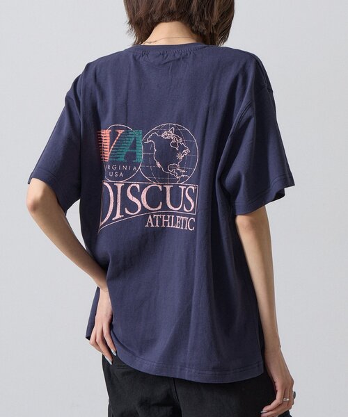 goocy（グーシー）の「【DISCUS】グラフィック半袖T（Tシャツ/カットソー・レディース・ネイビー/オレンジ/ホワイト・FREE）」の16枚目の写真