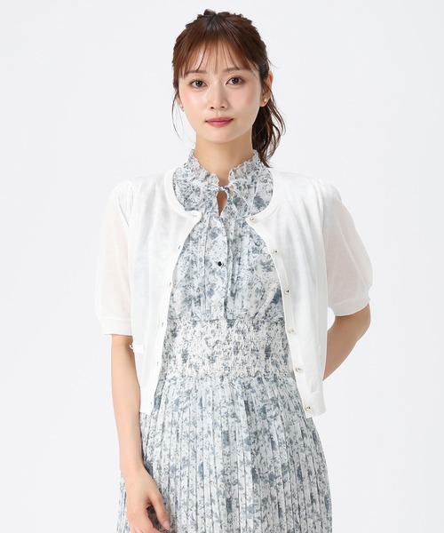 MISCH MASCH(ミッシュマッシュ)の「2026春夏新作 ラメシアー5分袖カーディガン(カーディガン/ボレロ・レディース・イエロー/ピンク/ホワイト/ブラック/ブルー・フリ-)」の15枚目の写真