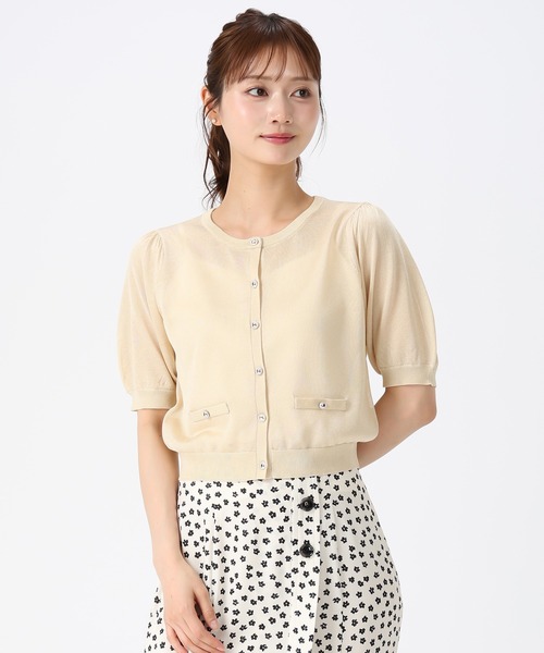 MISCH MASCH(ミッシュマッシュ)の「2026春夏新作 ラメシアー5分袖カーディガン(カーディガン/ボレロ・レディース・イエロー/ピンク/ホワイト/ブラック/ブルー・フリ-)」の17枚目の写真