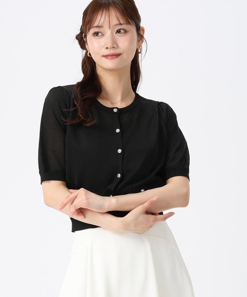 MISCH MASCH(ミッシュマッシュ)の「2026春夏新作 ラメシアー5分袖カーディガン(カーディガン/ボレロ・レディース・イエロー/ピンク/ホワイト/ブラック/ブルー・フリ-)」の18枚目の写真