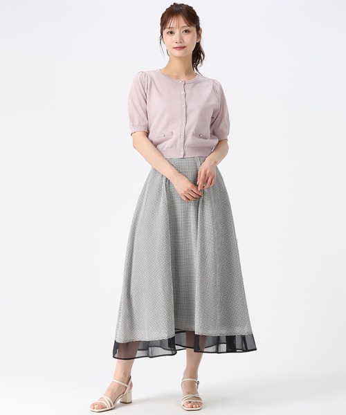 MISCH MASCH(ミッシュマッシュ)の「2026春夏新作 ラメシアー5分袖カーディガン(カーディガン/ボレロ・レディース・イエロー/ピンク/ホワイト/ブラック/ブルー・フリ-)」の6枚目の写真