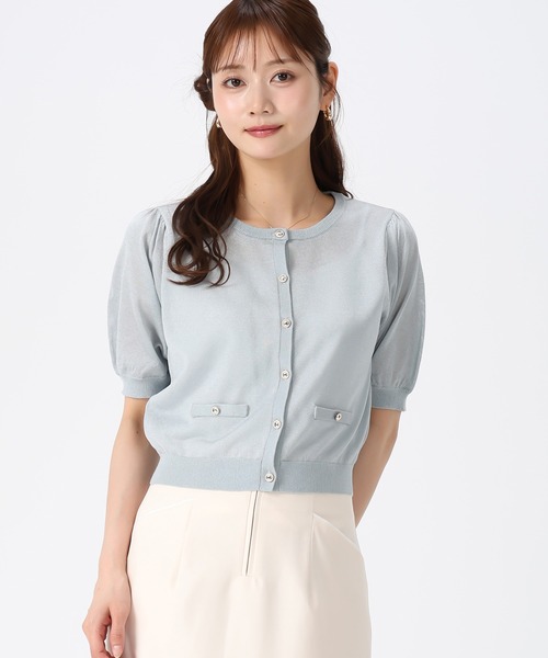 MISCH MASCH(ミッシュマッシュ)の「2026春夏新作 ラメシアー5分袖カーディガン(カーディガン/ボレロ・レディース・イエロー/ピンク/ホワイト/ブラック/ブルー・フリ-)」の21枚目の写真