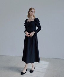 Cup-in back open gather dress/カップインバックオープンギャザードレス