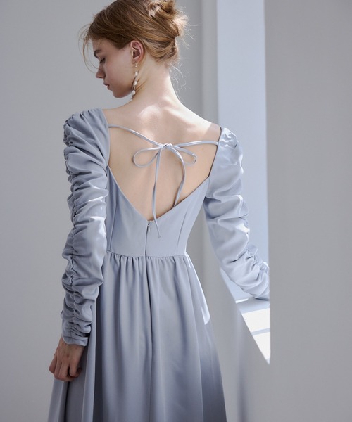 ORGUE(オルグ)の「Cup-in back open gather dress/カップインバックオープンギャザードレス(ドレス・レディース・ブラック/ブルー系その他・FREE)」の14枚目の写真