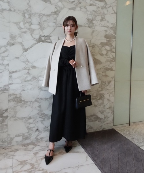 ORGUE(オルグ)の「Cup-in back open gather dress/カップインバックオープンギャザードレス(ドレス・レディース・ブラック/ブルー系その他・FREE)」の8枚目の写真