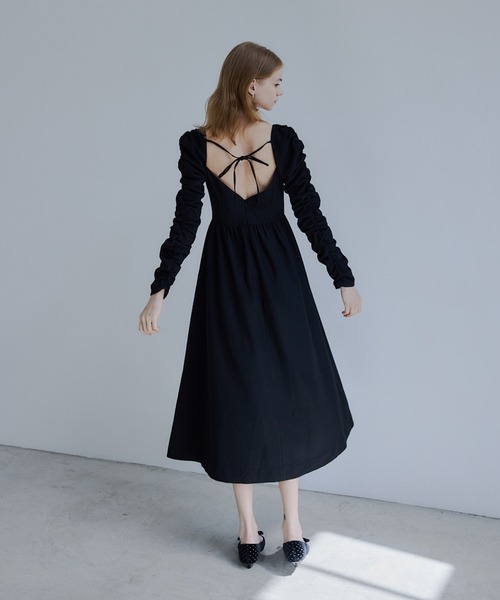 ORGUE(オルグ)の「Cup-in back open gather dress/カップインバックオープンギャザードレス(ドレス・レディース・ブラック/ブルー系その他・FREE)」の5枚目の写真