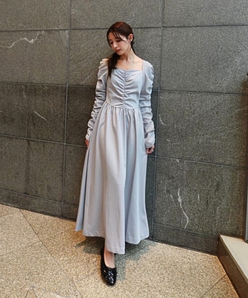 ORGUE(オルグ)の「Cup-in back open gather dress/カップインバックオープンギャザードレス(ドレス・レディース・ブラック/ブルー系その他・FREE)」の12枚目の写真