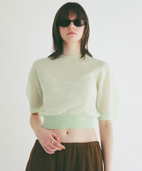 CLANE クラネ 定価3万 上質 アンゴラファー 起毛 ロングニット グリーン CLANE｜クラネのニット/セーター（グリーン・カーキ/緑色系・無地