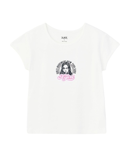 X-girl（エックスガール）の「FACE AND LOGO PATCH S/S BABY TEE（Tシャツ/カットソー・レディース・ホワイト/ブラック/ピンク・S/M）」の17枚目の写真