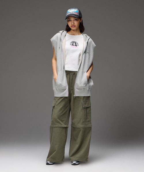 X-girl（エックスガール）の「FACE AND LOGO PATCH S/S BABY TEE（Tシャツ/カットソー・レディース・ホワイト/ブラック/ピンク・S/M）」の14枚目の写真