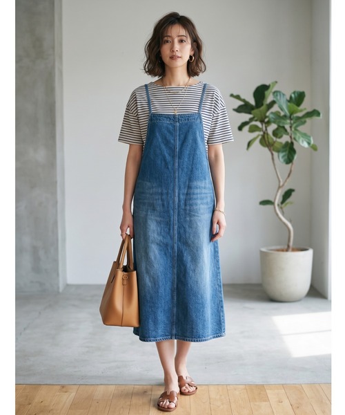 MULEXS(ミューレクス)の「【接触冷感】細ボーダー ボートネック 半袖Tシャツ カットソー 綿モダール(Tシャツ/カットソー・レディース・アイボリー/ライトグレー/オフホワイト・L/M)」の21枚目の写真